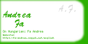 andrea fa business card